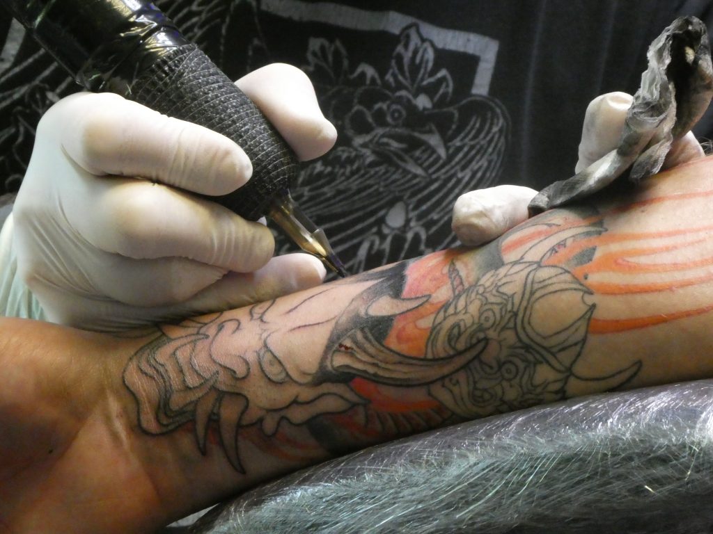Japanese style tattoo done by Phetrus at Tiger & Rose Tattoo, London