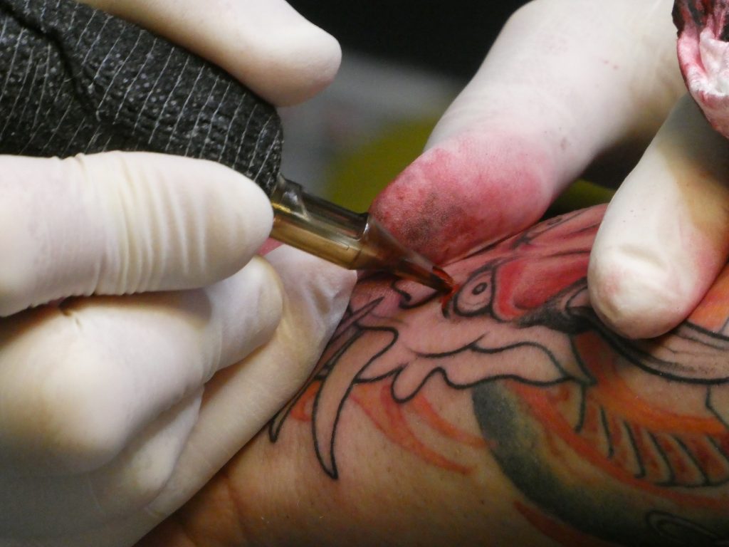 Hannya mask tattoo done at Tiger & Rose Tattoo, London