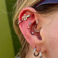 Piercing Ear piercings done at Tiger and Rose Tattoo, London