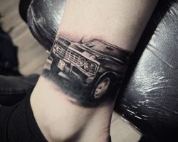 Realism Tattoos Realism tattoo of classic car done at Tiger and Rose Tattoo, London