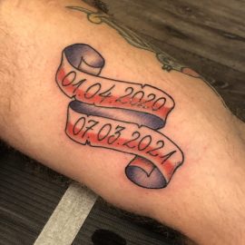 Banner tattoo with dates