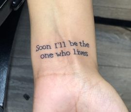 Script tattoo on wrist done by Phetrus at Tiger & Rose Tattoo, Seven Sisters, London