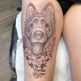 German Shepard memorial tattoo