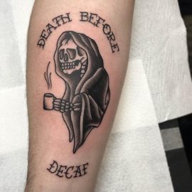 Death before decaf tattoo