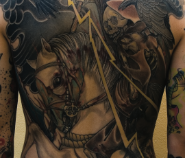 Japanese style tattoo backpiece
