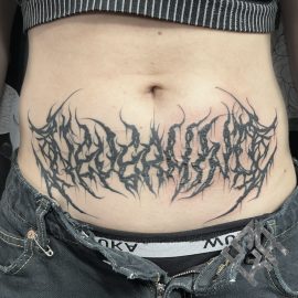 Cybercigilism tattoo on stomach