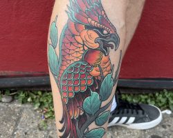 Colour Tattoos Colourful fire bird tattoo done by Anna at Tiger and Rose Tattoo, London