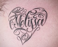 Script & Lettering Tattoos Name tattoo in heart by Phetrus at Tiger & Rose Tattoo, London