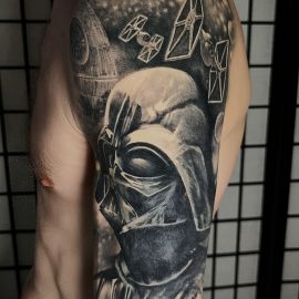 Realism Realistic Star Wars tattoo done by Phetrus at Tiger & Rose Tattoo, London