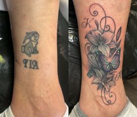 Tattoo cover up done by Peter at Tiger and Rose Tattoo, London, N15