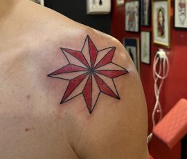 Traditional star tattoo