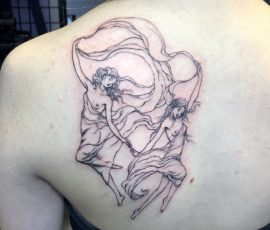 Nymphs tattoo on shoulder