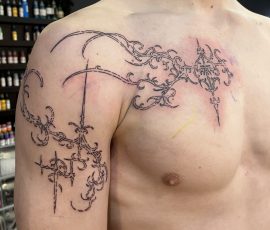 Line work tattoo