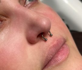 Septum piercing done at Tiger & Rose Tattoo, London