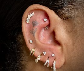 Beautiful sparkly ear piercing