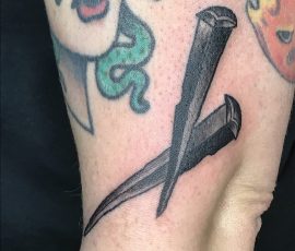 Coffin nails tattoo