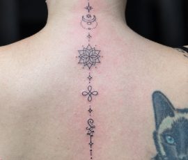 Ornamental back tattoo done by Peter at Tiger and Rose Tattoo, London