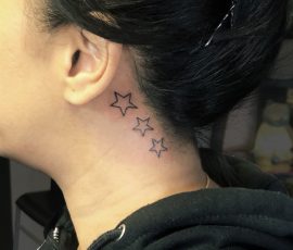 Stars tattoos on neck