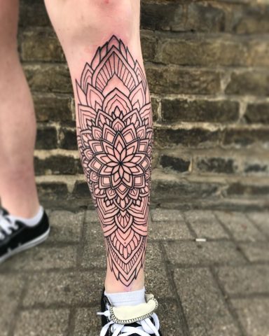 Geometric tattoo done at Tiger and Rose Tattoo, London