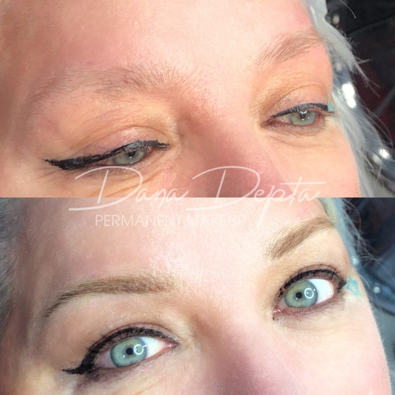 before and after eyebrow tattoo