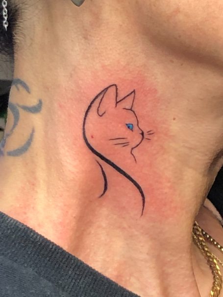 Simple cat tattoo design