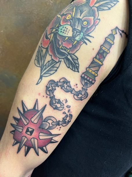 Traditional tattoo done at Tiger and Rose Tattoo, London