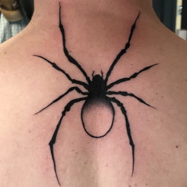 Spider tattoo done at Tiger and Rose Tattoo, London