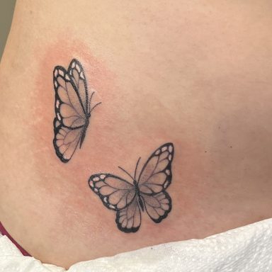 Butterfly tattoo done at Tiger and Rose Tattoo, London