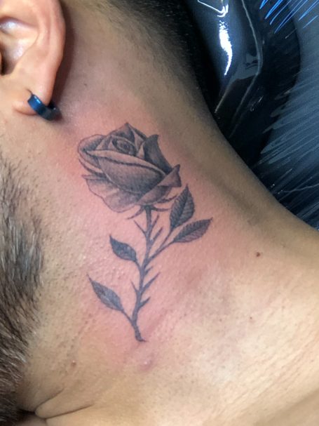 Rose tattoo done at Tiger and Rose Tattoo, London