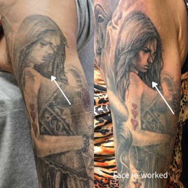 Re-worked realism tattoo