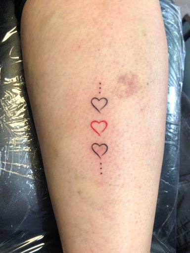 Small hearts tattoo 