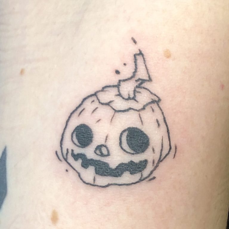 Pumpkin tattoo done at Tiger & Rose Tattoo, London