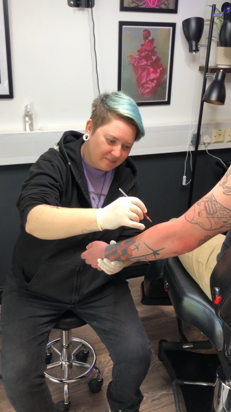 Anna, tattoo artist at Tiger and Rose Tattoo, London